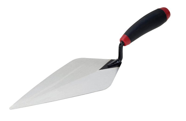 Hyde MAXXGRIP Series 18095 Brick Trowel, 10 in L Blade, High Carbon Steel Blade, High-Lift Handle, Hardwood Handle