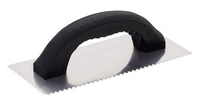 Hyde 19030 Adhesive Trowel, 4-1/4 in W Blade, 9-1/4 in L Blade, Steel Blade, Polypropylene Handle, Comfort-Grip Handle