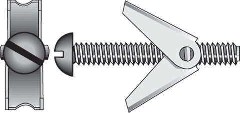 HILLMAN 1/4 in. D X 4 in. L Round Steel Toggle Bolt 1 pk, Pack of 6