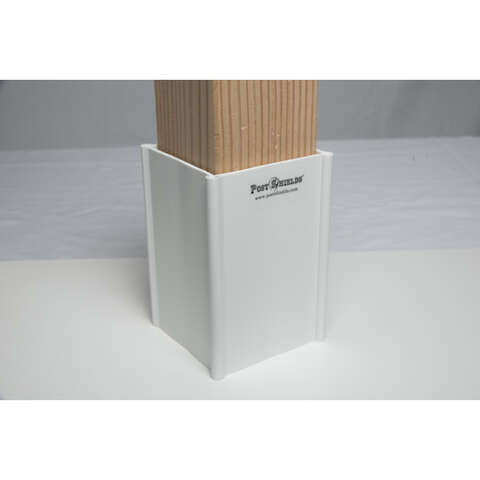 Post Shields Inc. 6 in. H X 4 in. W X 4 in. L Plastic White Fence Post Protection, Pack of 10
