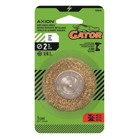 Gator 2 in. Fine Crimped Wire Wheel Brush Brass Coated Steel 4500 rpm 1 pc