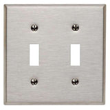 Leviton Antimicrobial Powder Coated Gray 2 gang Stainless Steel Toggle Wall Plate 1 pk