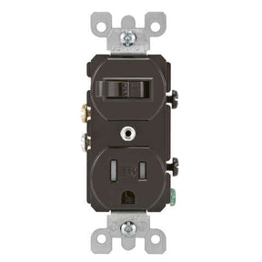 Leviton 15 amps 120 V Brown Combination Switch/Outlet 5-15R 1 pk