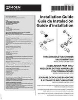 Moen 82663/82403 Tub/Shower Faucet, 1.75 gpm Showerhead, 3-Handle, Metal, Chrome Plated