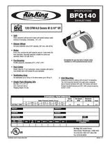 Air King BFQ140 Exhaust Fan, 9-1/8 in L, 8-1/2 in W, 0.8 A, 120 V, 1-Speed, 120 cfm Air, ABS/Polycarbonate