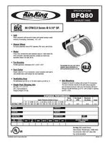 Air King BFQ80 Exhaust Fan, 8-11/16 in L, 9-1/8 in W, 0.3 A, 120 V, 80 cfm Air, Plastic, White