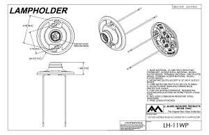 Allied Moulded LH-11WP Lamp Holder, 250 V, 660 W, Brass Contact, White