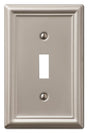 Amerelle Chelsea Series 149TBN Wallplate, 4.9 in L, 3.1 in W, 1-Gang, Steel, Brushed Nickel-Plated