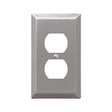 Amerelle Century Series 163DBN Outlet Wallplate, 5 in L, 2.9 in W, 1-Gang, Steel, Brushed Nickel-Plated, Screw Mounting