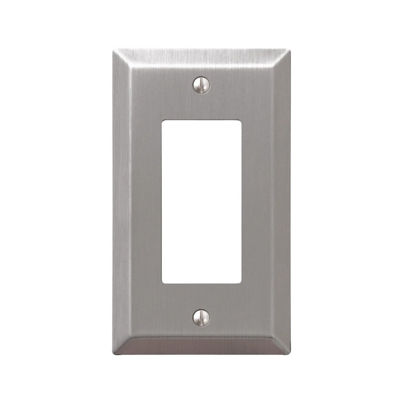 Amerelle Century Series 163RBN Wallplate, 5 in L, 2.9 in W, 1-Gang, Steel, Brushed Nickel-Plated