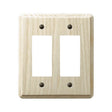 Amerelle Contemporary Series 401RR Wallplate, 5.36 in L, 4.92 in W, 2-Gang, Ash Wood
