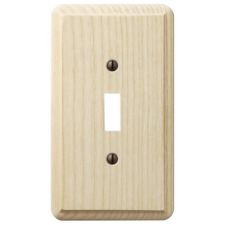 Amerelle Contemporary Series 401T Wallplate, 5.36 in L, 3.11 in W, 1-Gang, Ash Wood