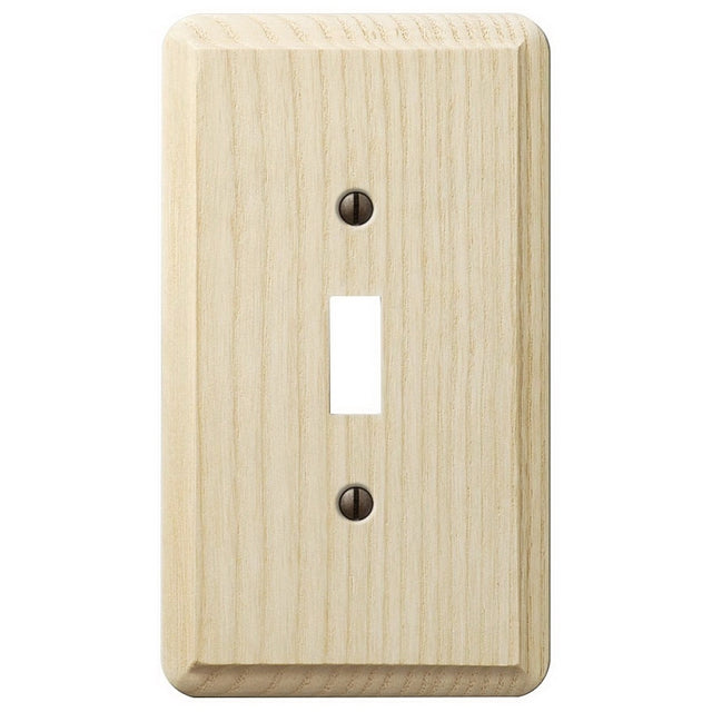 Amerelle Contemporary Series 401T Wallplate, 5.36 in L, 3.11 in W, 1-Gang, Ash Wood
