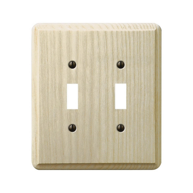 Amerelle Contemporary Series 401TT Wallplate, 5.36 in L, 4.92 in W, 2-Gang, Ash Wood