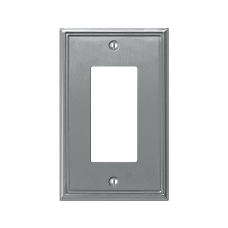 Amerelle Metro Line Series 77RBN Wallplate, 5 in L, 3 in W, 1-Gang, Metal, Brushed Nickel-Plated