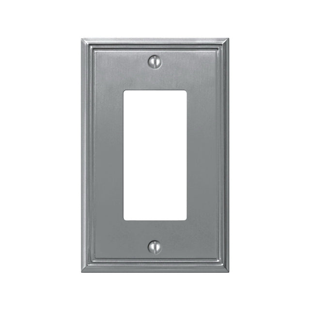 Amerelle Metro Line Series 77RBN Wallplate, 5 in L, 3 in W, 1-Gang, Metal, Brushed Nickel-Plated