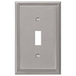 Amerelle Metro Line Series 77TBN Wallplate, 5 in L, 3 in W, 1-Gang, Metal, Brushed Nickel-Plated