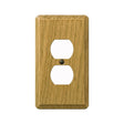 AmerTac Contemporary 901DL Outlet Wallplate, 5-1/4 in L, 3 in W, 1 -Gang, Wood, Light Oak, Screw Mounting