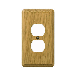 AmerTac Contemporary 901DL Outlet Wallplate, 5-1/4 in L, 3 in W, 1 -Gang, Wood, Light Oak, Screw Mounting