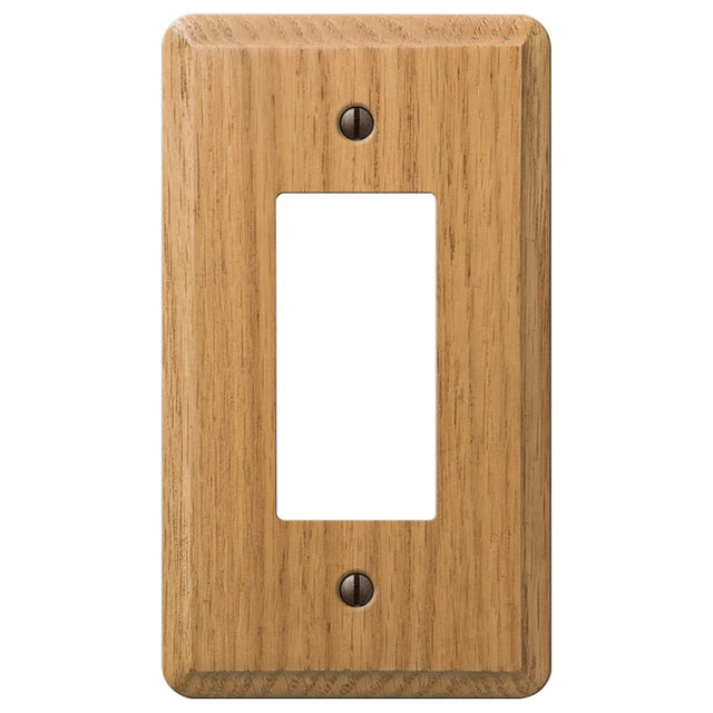 Amerelle Contemporary Series 901RL Wallplate, 5.36 in L, 3.11 in W, 1-Gang, Oak Wood, Light Oak