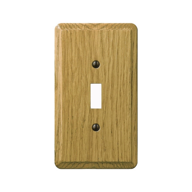 Amerelle Contemporary Series 901TL Wallplate, 5.36 in L, 3.11 in W, 1-Gang, Oak Wood, Light Oak