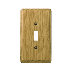 Amerelle Contemporary Series 901TL Wallplate, 5.36 in L, 3.11 in W, 1-Gang, Oak Wood, Light Oak