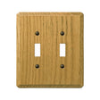 Amerelle Contemporary Series 901TTL Wallplate, 5.36 in L, 4.92 in W, 2-Gang, Oak Wood, Light Oak