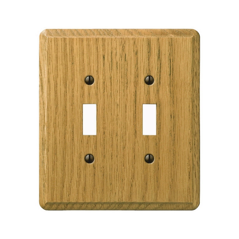 Amerelle Contemporary Series 901TTL Wallplate, 5.36 in L, 4.92 in W, 2-Gang, Oak Wood, Light Oak