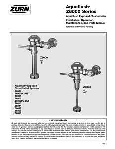 Zurn Aquaflush Series Z6000PL-HET Toilet Flush Valve, 1 in IPS, 1.28 gpf Flush, Flush-o-Meter Flushing System
