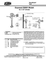 Zurn Z6001-WS1-YB-YC Diaphragm Flush Valve, Chrome, Manual Actuator, For: 1-1/4 in gal Urinals