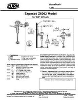 Zurn Z6003-WS1-YB-YC Diaphragm Flush Valve, Chrome, Manual Actuator, For: Zurn's 1.0 gpf Flush System, 3/4 in Urinals
