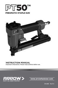 Arrow PT50 Stapler, 1/4 to 9/16 in L Leg, 100 Magazine