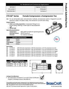 BrassCraft CT2-666X P Tube Tee, 3/8 in, Female Compression x Compression, Rough, 1.87 in L, 3/8 in OD