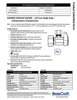 BrassCraft G2CR09XCD Stop Valve, 1/2 x 1/4 in Connection, Compression, 125 psi Pressure, Brass Body, 2.16 in L