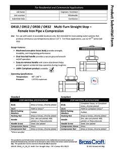 BrassCraft OR32X C1 Stop Valve, 1/2 x 1/2 in Connection, Compression x FIP, 125 psi Pressure, Brass Body, Chrome