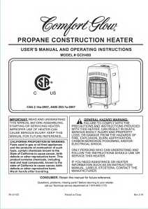 Comfort Glow GCH480 Cabinet Heater, 13-3/4 in W, 23 in H, 6000, 12,000, 18,000 Btu Heating, Liquid Propane, Steel