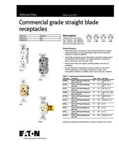 Eaton Wiring Devices BR20W Duplex Receptacle, Nylon, White, 2-Pole, 20 A, 125 V, Back, Side Wiring, NEMA: 5-20R, 60 Hz