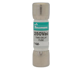 Bussmann FNM-20 Series Time Delay Fuse, 20 A, 250 V, 10 kA Interrupt, Melamine Body, Ferrule, Holder Terminal