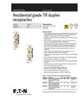 Eaton Wiring Devices TR270LA Duplex Receptacle, PVC, Light Almond, 2-Pole, 3-Wire, 125 V, Push-in, Side Wiring, Pack of 10
