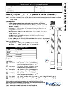 BrassCraft Copper-Flex Series WB034-24N Water Heater Connector, 3/4 in, FIP x Sweat, Copper, 24 in L
