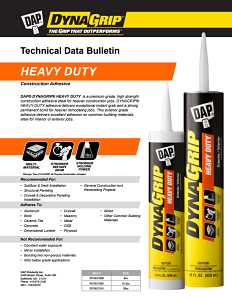 DAP DYNAGRIP 27509 Construction Adhesive, Off-White, 10 oz Cartridge