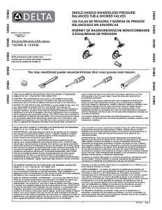 Delta 144996C-BN Bathtub and Shower Faucet with Valve, Single Function Showerhead, 1.75 gpm Showerhead, 1 Spray Settings