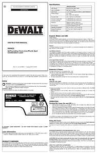 DEWALT DW0822 Laser, 50 ft, +/-3/16 in at 50 ft Accuracy, 2-Beam, Red Laser