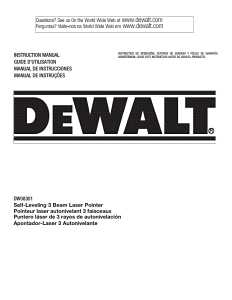 DEWALT DW08302-QU Laser Level, 100 ft, 1/4 in Accuracy, 3-Beam, 3-Dot, Red Laser