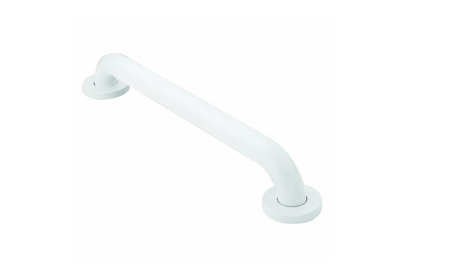 Moen R8924W Grab Bar, 24 in L Bar, 500 lb, Stainless Steel, Glacier, Screw Mounting, ADA Compliant