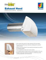 Dundas Jafine ProMax PMH4WZW Exhaust Hood, Polypropylene Hood, White Hood, 6-1/4 in W Hood, 4-1/4 in D Hood, 7 in H Hood