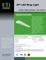 ETI 54655441 Wrap Light, 120, 277 V, 20 W, LED Lamp, 1800 Lumens, 4000 K Color Temp