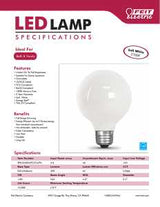 Feit Electric BPG2540W/927CA/FIL Filament LED Bulb, Globe, G25 Lamp, 40 W Equivalent, E26 Medium Lamp Base, Dimmable