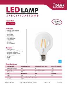 Feit Electric BPG2540/927CA/FIL Filament LED Bulb, Globe, G25 Lamp, 40 W Equivalent, E26 Medium Lamp Base, Dimmable