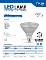 Feit Electric PAR38DM/950CA LED Bulb, Flood/Spotlight, PAR38 Lamp, 90 W Equivalent, E26 Medium Lamp Base, Dimmable